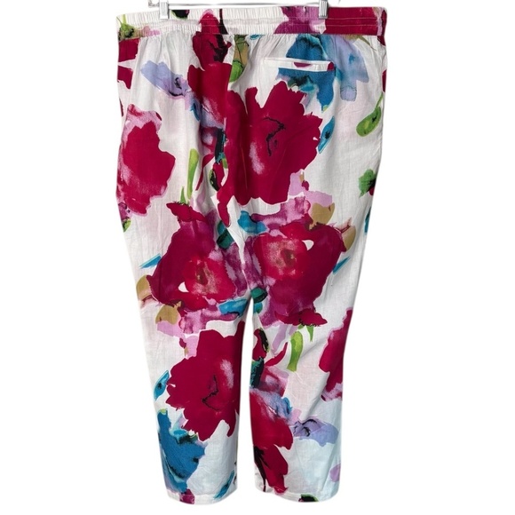 ANMOL 100% Cotton MADE IN INDIA Stretch Waist Floral Straight Leg Pants 18 NWT - Picture 3 of 10